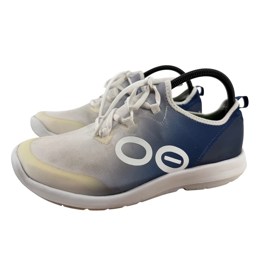 OOFOS OOmg Sport Mens Recovery Shoes Blue White Gradient Sneakers‎ M10.5 EU43.5